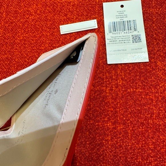 ❤️❤️❤️Kate Spade Strawberry Dreams Small Zip Around Bifold Wallet, Multi❤️❤️❤️ - Picture 4 of 13